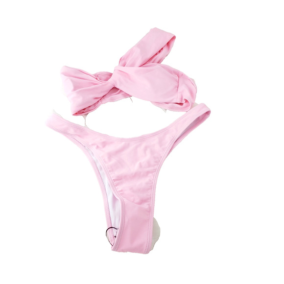 Shein Swim Musera Women's 2PC Swimsuit Pink M Bottoms & Padded Small Top New - Picture 1 of 8